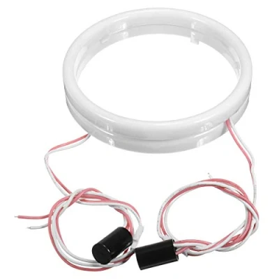 Bild av 12 V par LED vit halo bomull ängel ögon lampor 60/70/80/90/100/110/120 mm motorcykel bil COD 100mm
