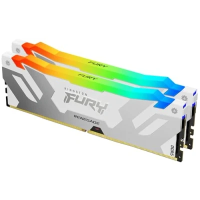 Bild av Kingston FURY Renegade White RGB XMP 32 GB 6 400 MT/s DDR5 CL32 DIMM Desktop Gaming Memory (Kit of 2) KF564C32RWAK2