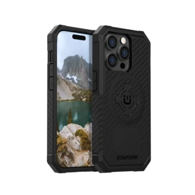 Bild av Rokform iPhone 14 Pro fodral, robust serie, dubbel magnet + MagSafe kompatibel, skydd med RokLock Twist Lock, magnetiskt skyddande Apple Gear, dropptestat (svart)