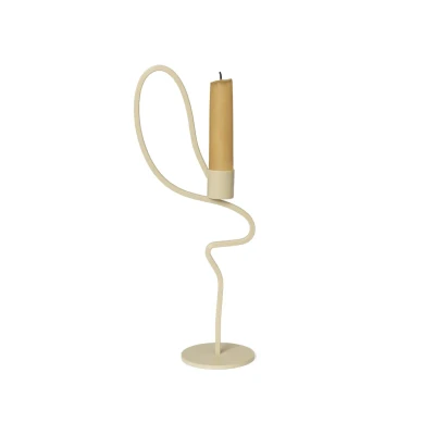 Bild av Ferm Living Valse Candle Holder Ljusstake High Cashmere W11.7 x D7 H28 cm