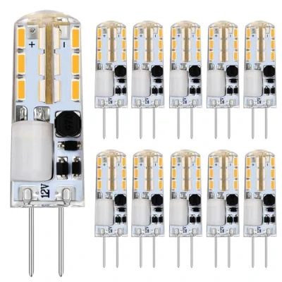 Bild av TIAFELNGLY G4 LED lampor, inget flimmer 2 W varm vit energibesparande glödlampor AC/DC 12 V ej dimbar 360 graders vinkel lampa [10 pack]