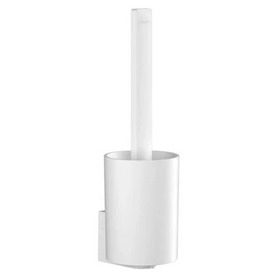 Bild av hansgrohe WallStoris Toalettborste, WC borste, borsthållare, Badrumstillbehör utan borrning, matt vit, 27927700