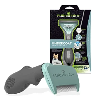 Bild av Furminator T691659 Deshedding Tool Katborste för Små Korthåriga Katter, S, Blå/Grå