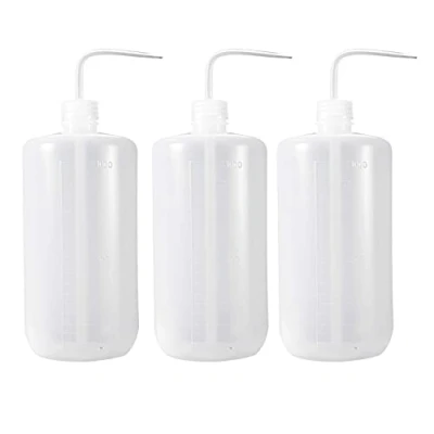 Bild av 1 000 ml säkerhetsflaska i plast, klämflaska för laboratorier med smal mun och skaletiketter, sprutflaska växtblomma suckulentvattning 3 pack