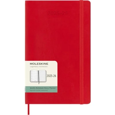 Bild av Moleskine 18 Monate Wochen Notizkalender 2025/2026, Large/A5, 1 Wo = Seite, rechts linierte Weicher Einband, Scharlachrot