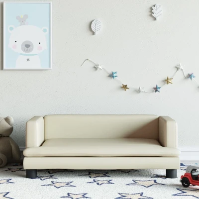 Bild av VidaXl Barnsoffa Gräddvit 80X45X30 Cm Konstläder