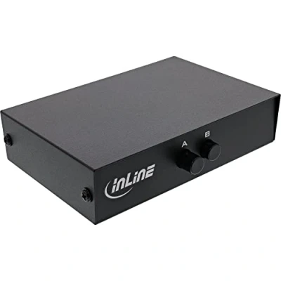 Bild av InLine® Seriell omkopplare manuell 2 fack, RS232, 9 polig Sub D