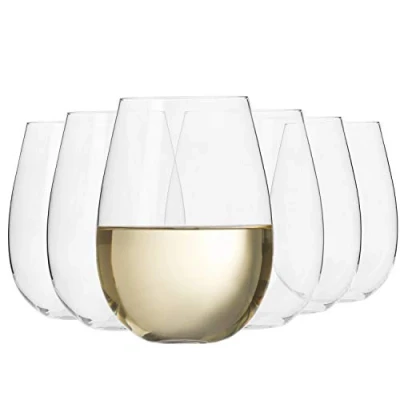 Bild av KROSNO Stemless stora vita Vinglas Set med 6 500 ML Harmony samlingen Perfekt för hem, restauranger och fester Kan diskas i diskmaskin