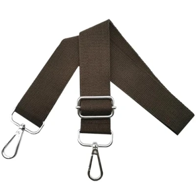 Bild av Fickremmar för byte axelrem väska väskrem justerbar bred 3,8 cm med silverkarbinhake, bärrem handväskor dam väskband, axelremväskor, kaffe, Q14