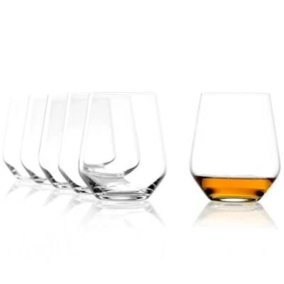 Bild av Stölzle Lausitz Quatrophil whiskyglas set om 6 I 370 ml whiskytumbler tidlös design diskmaskinssäker och stabil whiskykopp whiskykristallmugg av blyfritt kristallglas