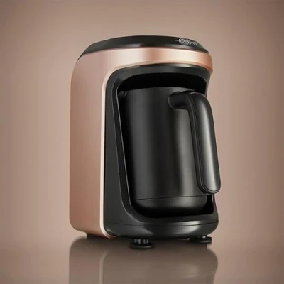 Bild av KARACA Hatır Hattar turkisk kaffebryggare brons, mjölkuppvärmningsmaskin, 535 W helautomatisk kaffemaskin, 5 koppar 60 ml kapacitet, mocka, kaffe, varm choklad, snabbkaffe