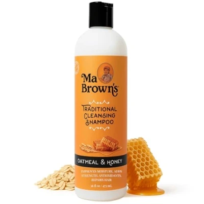 Bild av Ma Brown&#039;s Honey Oatmeal Cleansing Shampoo 473 ml, reparerar hår och lägger till antioxidanter