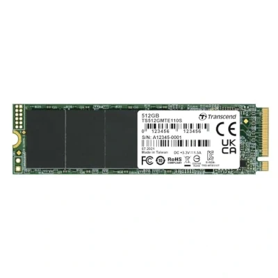 Bild av Transcend MTE110S 512GB NVMe PCIe Gen3 x4 M.2 2280 Internal Solid State Drive (SSD) 3D TLC NAND (TS512GMTE110S)