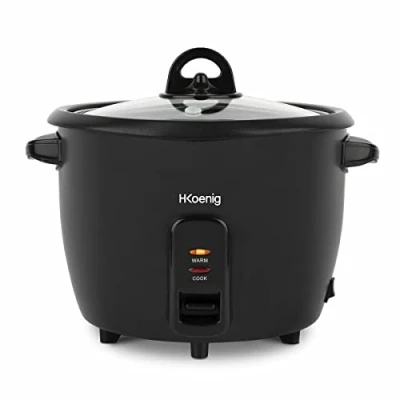 Bild av H.Koenig riskokare ORYZA8, non stick belagd och diskmaskinsäker skål, 1,8 l, varmhållningsfunktion, automatisk avstängning, BPA fri, transparent lock, rissked mätkopp, 700 W