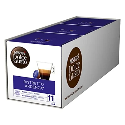 Bild av NESCAFE Dolce Gusto Ristretto Ardenza, 48 kaffekapslar (intensitet 11, tät kräma), 3 pack (3 x 16 kapslar)