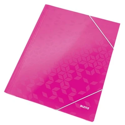 Bild av Leitz WOW hörnmapp av plast, A4, gummiförslutning, Kort ROSA