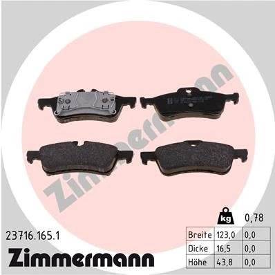 Bild av ZIMMERMANN 23716.165.1 Jeu de plaquettes frein préparé pour indicateur d&#039;usure la photo correspond au contenu livraison MINI: 3/5 portes
