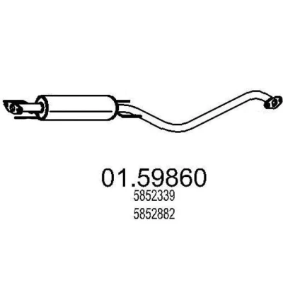 Bild av MTS 01.59860 Silencieux Intermédiaire 1930 OPEL: Vectra B Berline, CC, Break