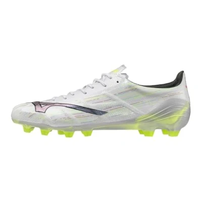 Bild av Mizuno Alpha II Elite Unisex Fotbollsskor fasta dobbar, Storlek: 45, White/black iridescent/black Konstmaterial