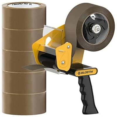 Bild av BLOSTM Förpackningstejpdispenser med 6 rullar 48 mm x 66 band Derouler för att flytta, försegla förpackningslådor etc.