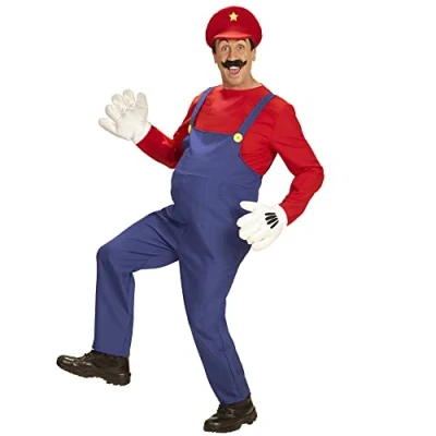 Bild av &quot;SUPER PLUMBER&quot; (overaller, t shirt, hat) (M)
