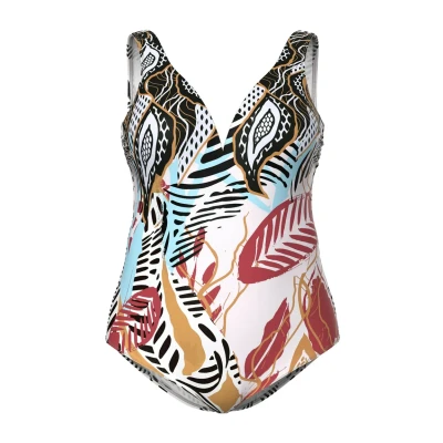 Bild av Ulla Popken Safari Print ONE Piece Swimsuit Baddräkt, Storlek: 42, Rose