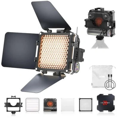 Bild av ZHIYUN Fiveray M20 kombo [official] videoljus 20 W, tvåfärgad LED strömningsljus, magnetisk videolampa med 2010 lux/2700 6500 K/4 500 mAh/CRI 95+/ TLCI 97+, rutnät/diffusor/laduran/väska