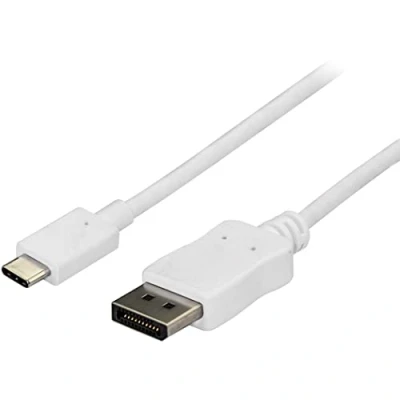 Bild av StarTech.com 6 ft / 1.8m USB C to DisplayPort Cable 4K 60Hz White external video adapter STM32F072CBU6