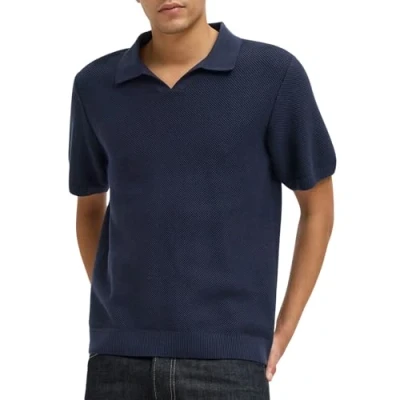 Bild av JACK &amp; JONES herr Jprcceaston Knit delad hals Ss Sn, natthimmel, XS