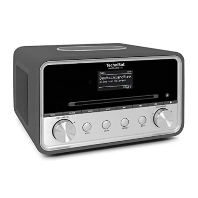 Bild av TechniSat DIGITRADIO 586 DAB+ Hybridradio (Internetradio, UKW, Bluetooth, Spotify, trådlös laddning, app styrning, OLED, USB, CD, MP3, AUX, 20 W, kompakthögtalarsystem, fjärrkontroll) antracit