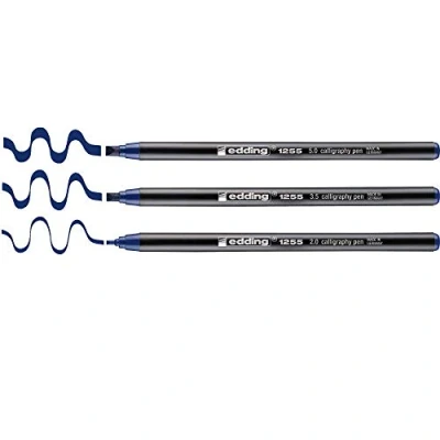 Bild av Edding CALLIGRAPHY penna set 3 pennor 2 mm 3,5 5 stålblå