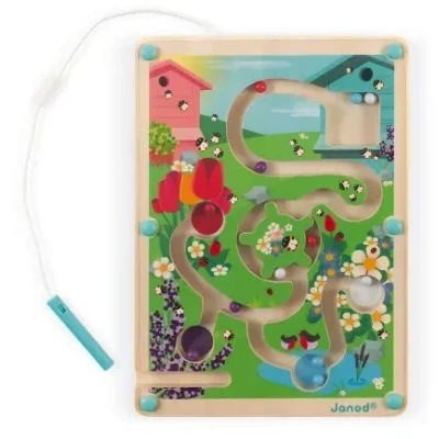 Bild av Janod Wooden Magnetic Beehive Maze Develops Fine Motor Skills and Concentration Dimensions: 7.1 inch X 9.8 Fsc Certified Suitable for Ages 2 Up, J05310