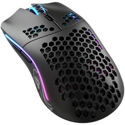 Bild av Glorious Gaming Model O Wireless gamingmus, superlätt, 69 g, honungskakedesign, RGB, dubbelhänt, laggfri 2,4 GHz anslutning, upp till 71 timmars batteritid Matt svart