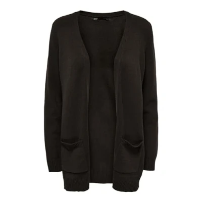 Bild av ONLY dam Cardigan tröja Onllesly L/S Open Knt Noos, Svart kaffe, S