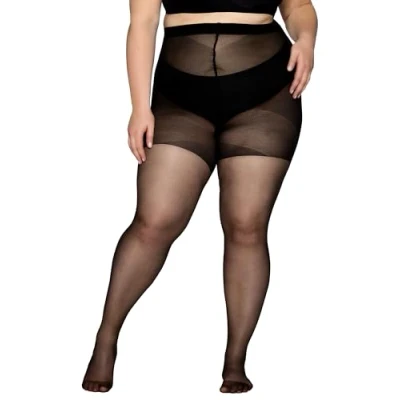 Bild av Vogue Curvy 20 Den transparenta strumpbyxor stora storlekar/plus storlek matt, 1 par, Svart (1210 svart), 48 52 stor