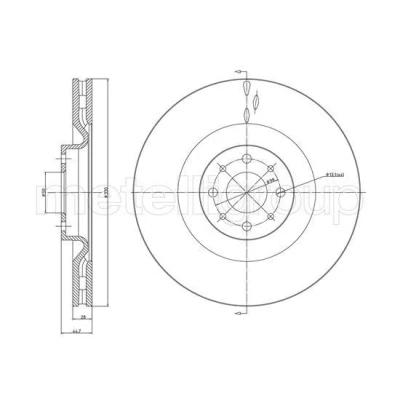 Bild av METELLI Bromsskiva 330,0mm 28,0mm 4 ventilerad 23 1319C 51827474 Bromsskivor