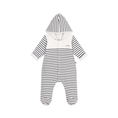 Bild av Petit Bateau BÉBÉ Banque Combinaison Longue Unisex Overall / Jumpsuit för barn, Storlek: 54, Marshmallow/smoking