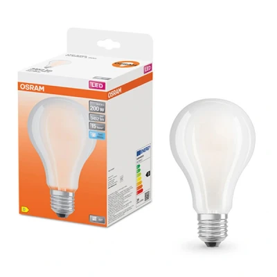Bild av OSRAM LED Star Classic A200, matt glödlampa i glödlampsform, B22d sockel, kallt vitt (4000K), 3452 lumen, ersättning för konventionella 200W glödlampor, förpackning med 1 st.
