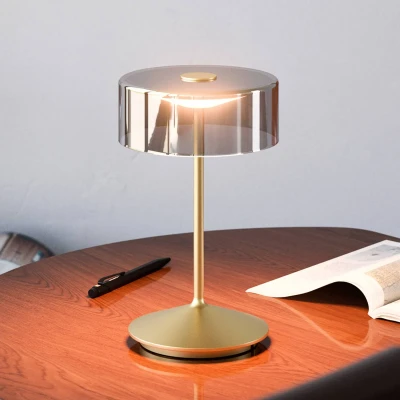 Bild av Sigor Numotion LED uppladdningsbar bordslampa, guld, glas, IP54, dimbar