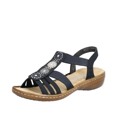 Bild av Rieker Damer 608g9 45 sandaler, blå, 36 EU