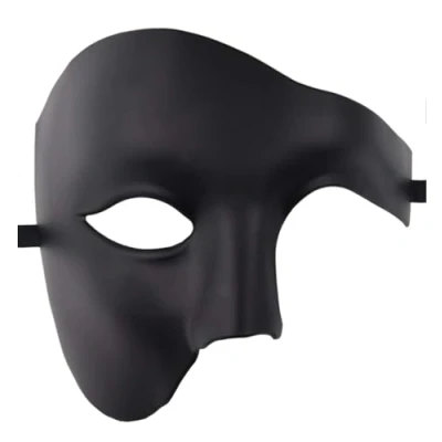 Bild av Lilwemen Mask för män, operaspöke, maskeradmask, halvmask (svart)