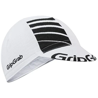 Bild av GripGrab lätt sommar cykelmössa UV skydd cykel underhjälm mössa retro cykling nät flygskydd cykelmössa, Vit/svart, one size