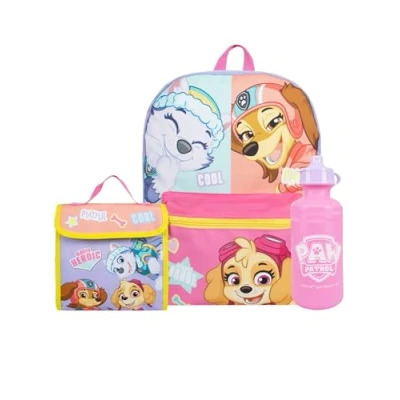 Bild av PAW Patrol Ryggsäck 3 Delars Set Skolväska För Flickor Flickans Ryggsäck, Lunchväska Och Vattenflaska Lila One Size