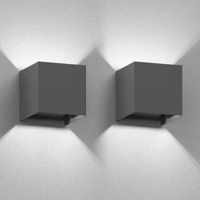 Bild av ledscom.de 2 x CUBEL vägglampa för utomhusbruk, antracit, IP65, Up