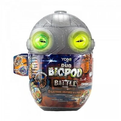 Bild av Silverlit YCOO Biopod Battle Duo Pack Jurassic Interaktiva robotar 2 små elektroniska dinosaurier att montera ljudeffekter 4 samlarleksaker 9 cm från 5 år