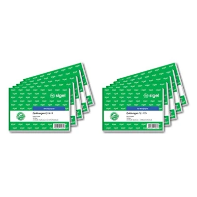 Bild av Sigel QU619 Quittungsblock A6 quer, 5 stycken à 50 ark med blåpapper 1 Stück