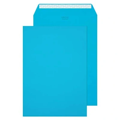 Bild av Blake Creative Colour C4 229 x 324 mm 120 gsm skal och försegla fickkuvert (410P) karibisk blå förpackning med 250