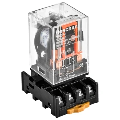Bild av Heschen Gereral relä MK2P I DC 12 V 8 polig DPDT spole med plug in terminalkontakt PYF83A