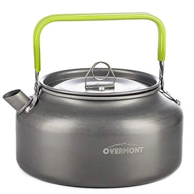 Bild av OVERMONT Bärbar aluminium camping vattenkokare tekanna kaffekanna för utomhus picknick vandring 1,2 I