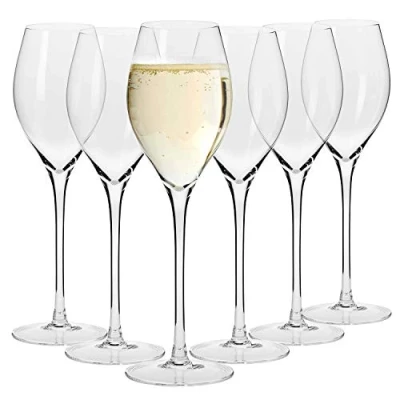 Bild av KROSNO Stor Prosecco Champagne mousserande Vinglas flöjt Set med 6 280 ML Harmony samlingen Perfekt för hem, restauranger och fester Kan diskas i diskmaskin